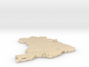 Brazil_Heightmap in 9K Yellow Gold 