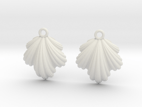Seashell Earrings in White Natural Versatile Plastic