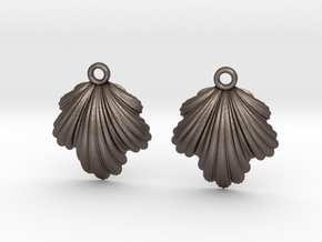 Seashell Earrings in Polished Bronzed-Silver Steel