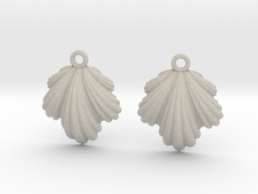 Seashell Earrings in Natural Sandstone