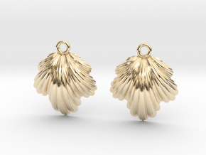 Seashell Earrings in 14k Gold Plated Brass