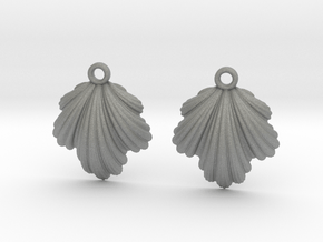 Seashell Earrings in Gray PA12 Glass Beads
