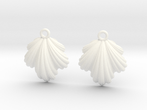 Seashell Earrings in White Smooth Versatile Plastic