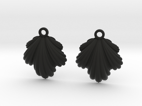 Seashell Earrings in Black Smooth Versatile Plastic