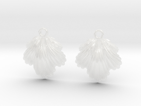Seashell Earrings in Clear Ultra Fine Detail Plastic