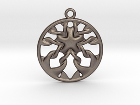 Roots_Pendant in Polished Bronzed-Silver Steel