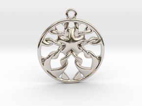 Roots_Pendant in Rhodium Plated Brass