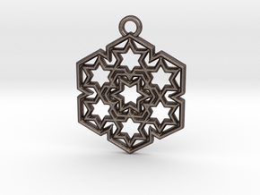 Starry_Pendant in Polished Bronzed-Silver Steel