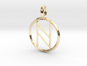 Rune Hagalaz in 14k Gold Plated Brass