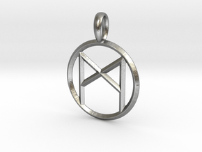 Rune Mannaz in Natural Silver