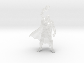 Thor HO scale 20mm miniature model fantasy hero in Clear Ultra Fine Detail Plastic