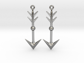 Arrow II - Drop Earrings in Natural Silver