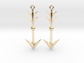 Arrow II - Drop Earrings in 14K Yellow Gold