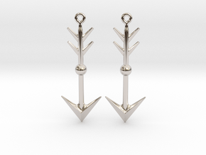 Arrow II - Drop Earrings in Rhodium Plated Brass