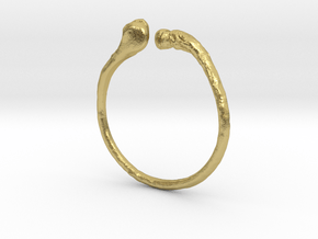 Adjustable Bone Ring in Natural Brass: 4 / 46.5