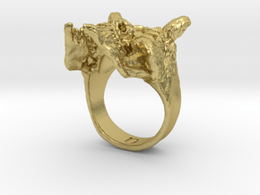 Twin Eyed Oni Ring in Natural Brass: 7.5 / 55.5