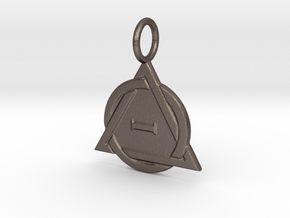 Theta-Delta Therian Charm in Polished Bronzed-Silver Steel
