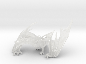 Smowg the Golden greedy dragon miniature model 6mm in Clear Ultra Fine Detail Plastic