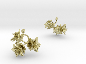 Earrings with three small flowers of the Potato in 18k Gold Plated Brass