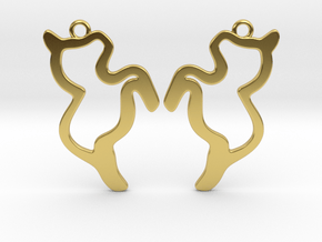 Swedish Dala Horse Earrings in Polished Brass