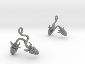 Earrings with two large Raspberries in Gray PA12