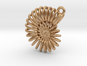 Stylised Ammonite Earring/Pendant in Natural Bronze