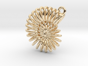 Stylised Ammonite Earring/Pendant in 14K Yellow Gold