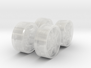 Earthrise Bluestreak Wheels (No Tires) in Clear Ultra Fine Detail Plastic