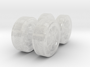 Earthrise Bluestreak Wheels & Tires Combo in Clear Ultra Fine Detail Plastic