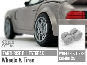 Earthrise Bluestreak Wheels & Tires Combo in White Natural Versatile Plastic