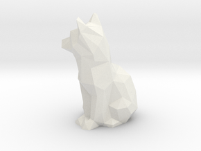 Low Poly Fox  
 in White Natural Versatile Plastic