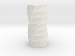 Twisted 6-sided Vase Basics  in White Natural Versatile Plastic