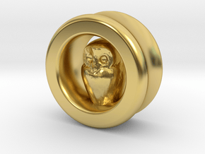 Owl Gauge, 1" in Polished Brass
