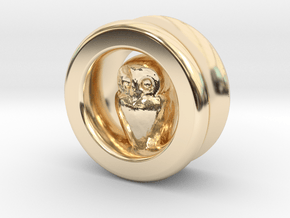 Owl Gauge, 1" in 14k Gold Plated Brass