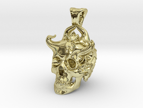 Skull Pendant - Momento mori in 18k Gold Plated Brass: Medium