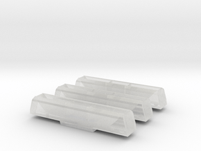 T Gauge - 1:450 Scale HTA Wagons x 3 in Clear Ultra Fine Detail Plastic