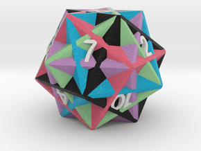 Intersection of Five Cubes d12 in Natural Full Color Nylon 12 (MJF)