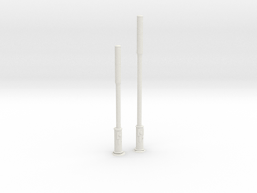Small Cell Wireless Poles HO Scale 1/87 in White Natural Versatile Plastic