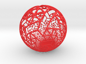 Grid Bulb II in Red Smooth Versatile Plastic