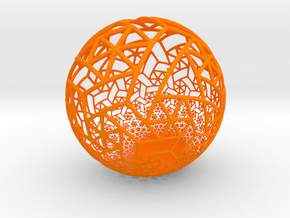 Grid Bulb II in Orange Smooth Versatile Plastic