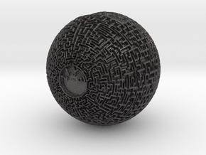 Maze Orb  in Dark Gray PA12 Glass Beads