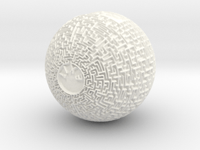 Maze Orb  in White Smooth Versatile Plastic