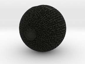 Maze Orb  in Black Smooth Versatile Plastic