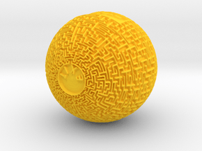 Maze Orb  in Yellow Smooth Versatile Plastic