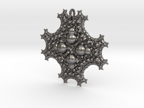 Sph Fractal Pendant in Processed Stainless Steel 316L (BJT)