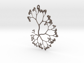Fractal Trees Pendant in Polished Bronzed-Silver Steel