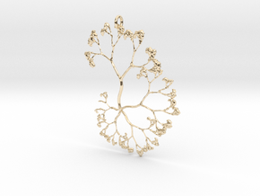 Fractal Trees Pendant in 9K Yellow Gold 