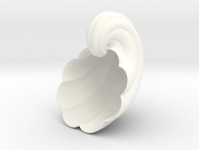Fluted Nautilus Shell in White Smooth Versatile Plastic