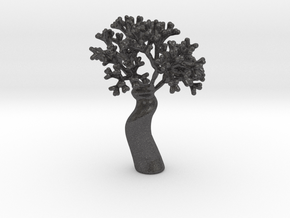 A fractal tree in Dark Gray PA12 Glass Beads
