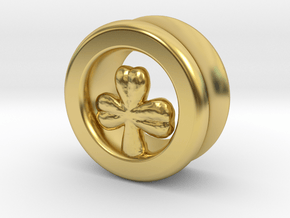 Shamrock Gauge, 1" in Polished Brass